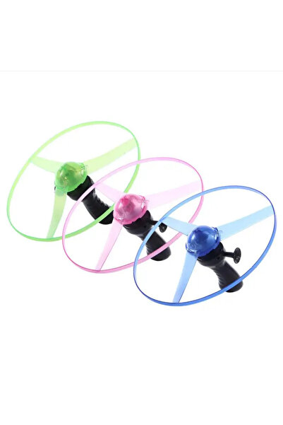 Choice 1pc Random Color 1pc Pull Wire Glow UFO Funny Spinning Flyer Luminous LED Light Handle Top Classic T