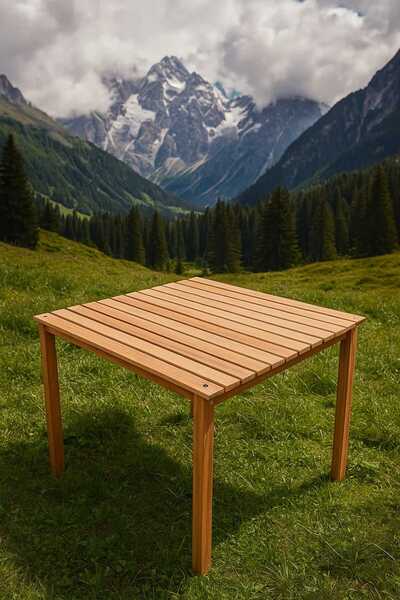 kamptek kamp teknolojisi Ahşap Katlanır Pratik Kamp Piknik Masası 50*50 Taşım...