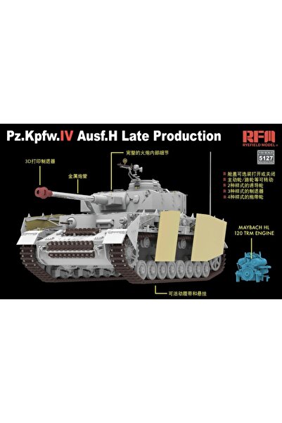 Choice رايفيلد نموذج مقياس أطقم منمذجة RM-5127 1/35 مقياس Sd. Kfz.161/1 Panzerkampfwagen IV Ausf. ح متأخرا...