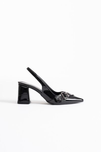 EMOYRA Keira Black Patent Leather Women's Heeled Shoes