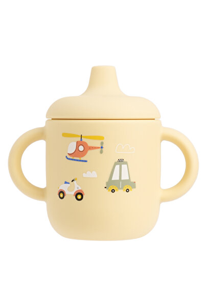 Choice كوب تغذية الطفل من السيليكون الكرتوني A5 قطعة واحدة خالٍ من مادة BPA ومضاد للتسرب مع مقبض مناسب للسفر