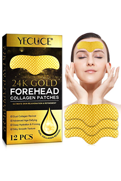 OEM 24K Gold and Collagen Anti-Wrinkle & Hydrating Forehead Mask 12 pcs YECUCE®
