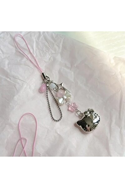 Miniso hello Kitty Hello Kitty Cell Phone Rope Chain Sanrio Anime Pendant Handmade Beads Strand Choker Brac