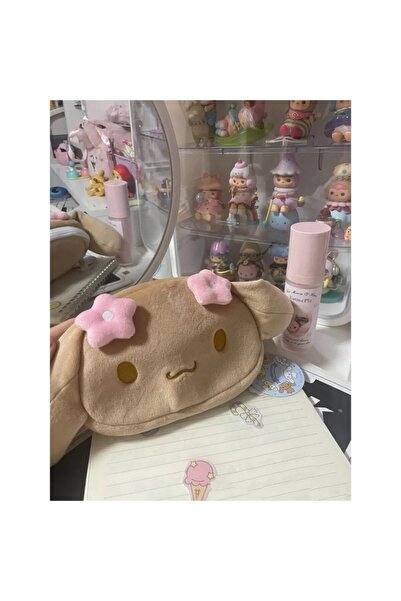 Miniso حقيبة أقلام سانريو اليابانية اللطيفة حقيبة مكياج موكا حقيبة أقلام بنية...