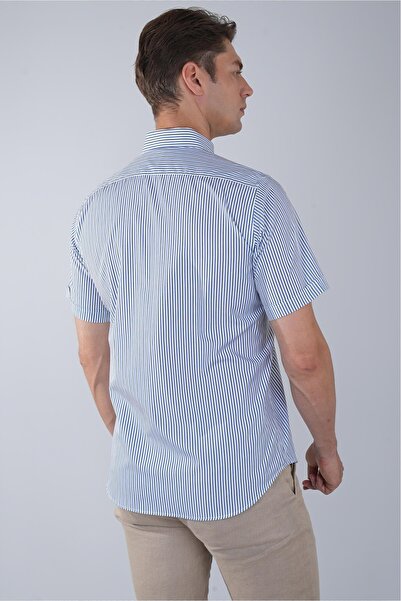 Bisse Kısa Kol Paşa Yaka Tek Cep Pamuk Yeşil Erkek Gömlek