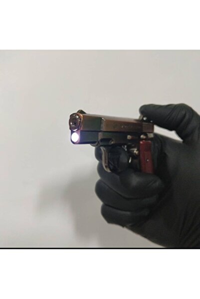 HEPBİMODA Silah Şeklinde Çakmak Fenerli Hediyelik Çakmak