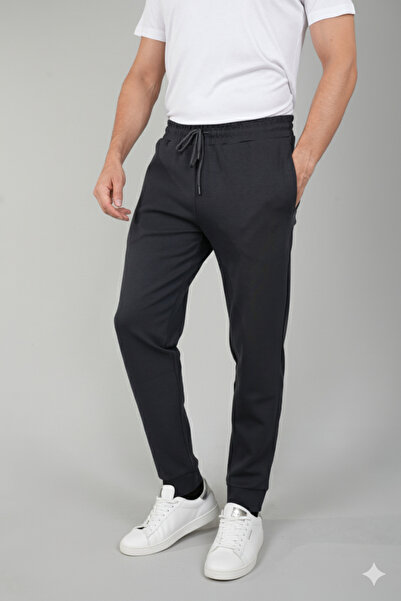 Bisse Erkek Pamuk Likralı Gri Eşofman Altı