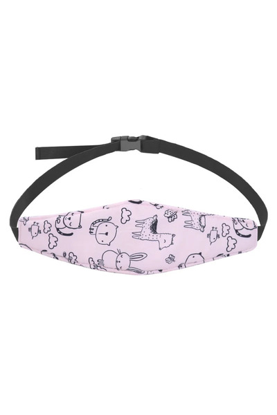 Choice مقعد سيارة للأطفال وردي اللون، دعامة رأس، حزام تثبيت لعربة الأطفال، قا...