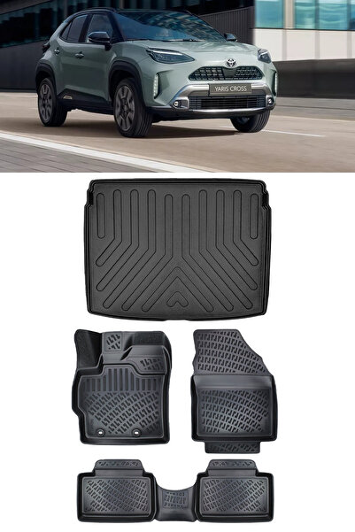 Rizline Yaris Cross 2022 ve Sonrası 3D Havuzlu Paspas ve Üst Bagaj Havuzu Set