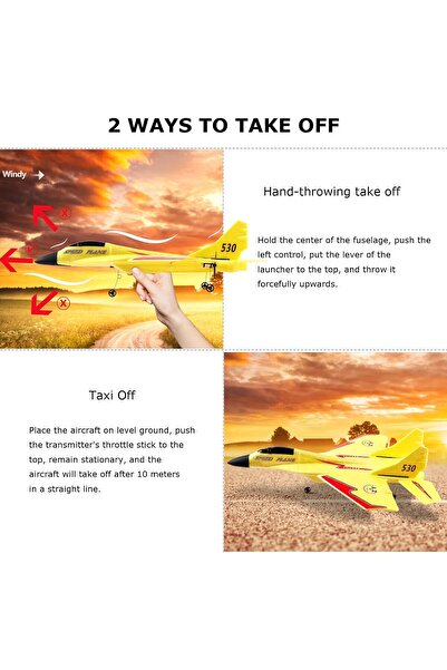 Generic DKH Remote Control Airplanes Glider, 2.4 GHZ, 2 Channels Toy - Multicolor