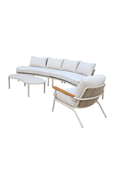 Living Accents 3-Piece 5-Seater Outdoor Aluminium Seating Set
