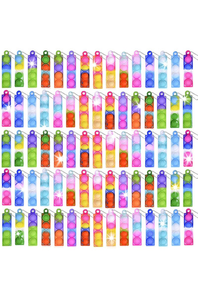 Choice 20pcs Random Colors 20PCS Mini Pop Keychain Bubbles Party Favors Fidget Toys Stress Relief Sensory T