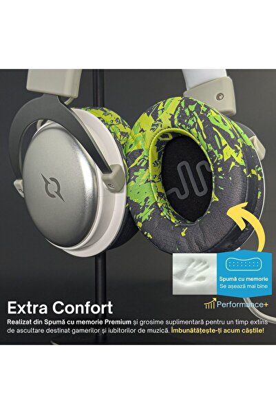 PadForce Set of 2 GamingXL sponges for HyperX, Aqirys, SteelSeries, Logitech, ATH, Velvet - Forest