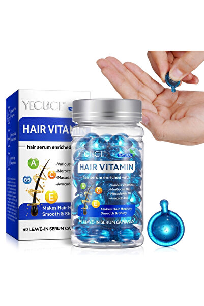 OEM Capsules with argan oil, avocado, macadamia and multivitamins for damaged hair, 40 pcs, Yecuce®