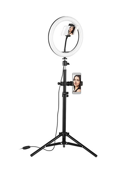 Primo Plus 10 inch Ring Light With Tripod Stand And 360° Phone Holder Black/White/Silver