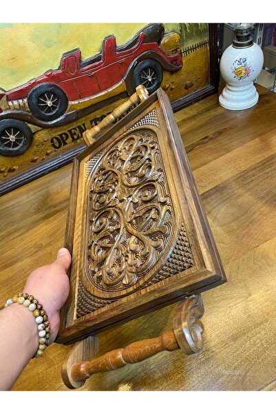 ANTİKA AYAL Wooden Walnut Tray 50X24,5 cm