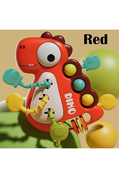 Choice Red Montessori Toys for Baby,Dinosaur Pull String Toy For Infant,Sensory Teething Toys, Gifts For To