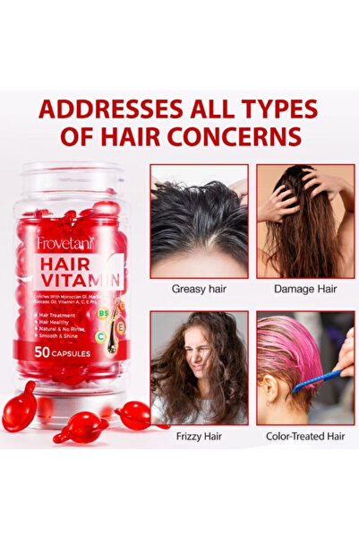 OEM Capsules with multivitamins and natural oils for hair, 50 pcs, Frovetani®