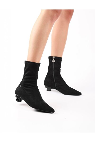 İLVİ Vasanta Hakiki Süet Strech Deri Kadın Topuklu Bot