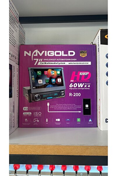 Navigold İNDASH CARPLAYLİ 7 İNÇ 4x60 SES VE ANFİ ÇIKIŞLI OTO TEYP
