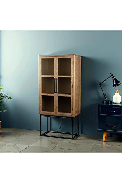 micasa Elegant Design Wood Storage Cabinet with Metal Base