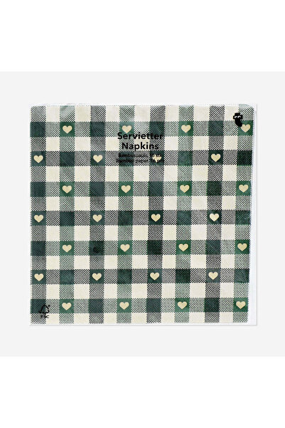 Flying Tiger Copenhagen Yeşil Kareli 16'lı Kağıt Peçete Seti