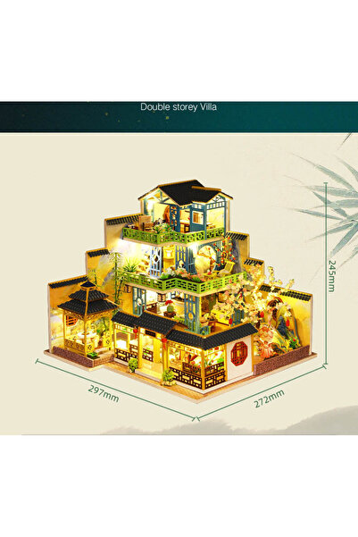 Choice مجموعة بيت الدمية الخشبي P013A الكبير المصنوع يدويًا مع أثاث وإضاءة من...