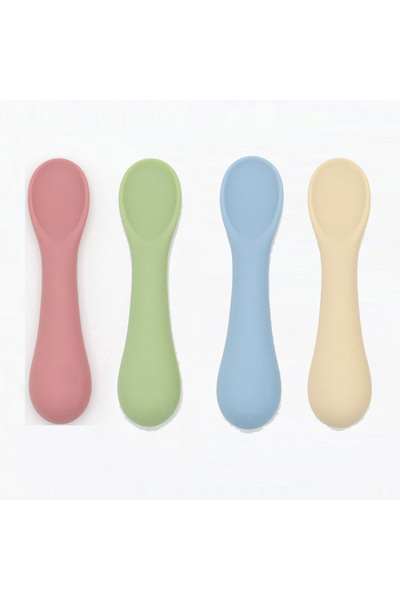 Choice 4pcs 4 Pack Baby Spoons, Shorter Length for Self Feeding, First Stage Spoons, Food Grade Silicone, 6