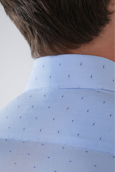 Bisse Mavi Uzun Kollu Pamuk Basic Erkek Cepsiz Gömlek