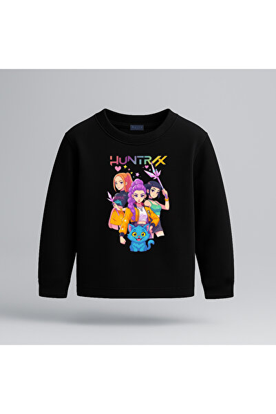 BLITZ ISTANBUL Kpop Demon Hunters iblis avcıları Baskılı Uzun Kollu Kız Çocuk Tişört 4-13 Yaş - Huntr/X