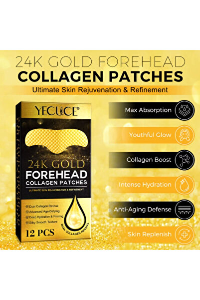 OEM 24K Gold and Collagen Anti-Wrinkle & Hydrating Forehead Mask 12 pcs YECUCE®