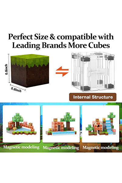 Choice Magnetic Blocks-100PCS Magnetic Building Blocks Magnet Cube Toys Stacking, Build Forest World Set...