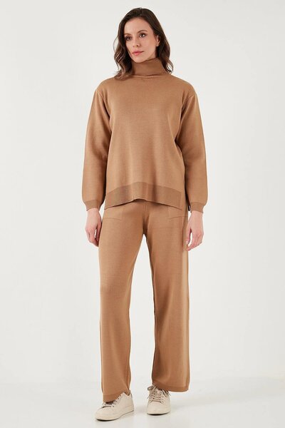 Fashion Friends Turtleneck Suit Camel