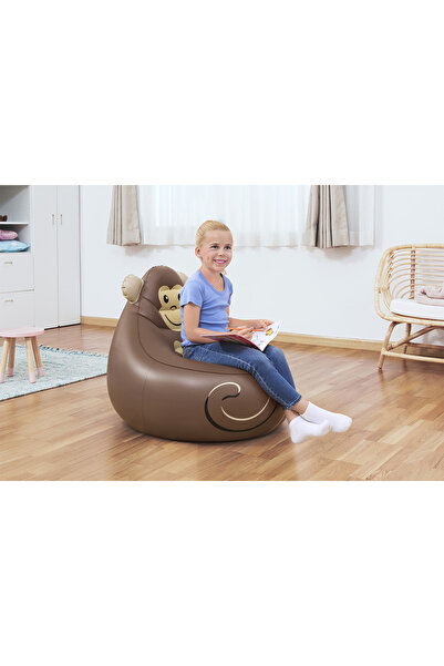 BESTWAY Φουσκωτή παιδική πολυθρόνα, μοντέλο αλεπούς, 72 x 72 x 64 cm, μέγιστο 70 kg, PVC, καφέ