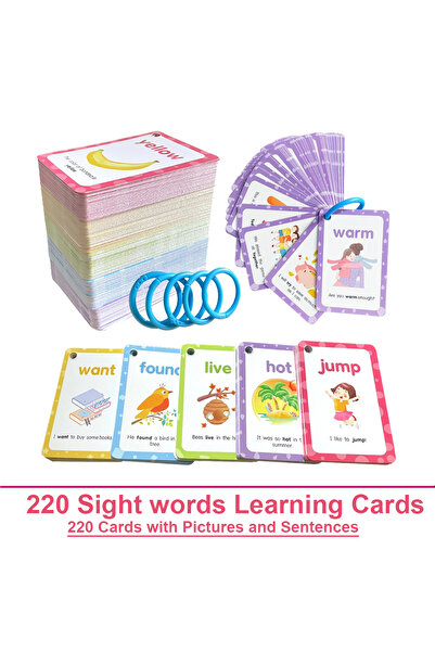 Choice بطاقات الكلمات البصرية: ٢٢٠ بطاقة تعليمية للكلمات البصرية مع صور وجمل،...