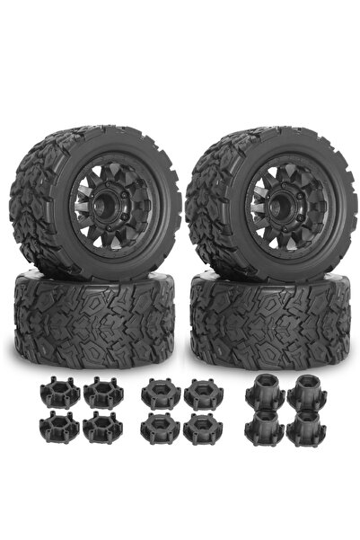 Choice A 1/10 RC Truck Tires and Wheels 12mm 14mm Hex for Traxxas Slash 4X4 A...