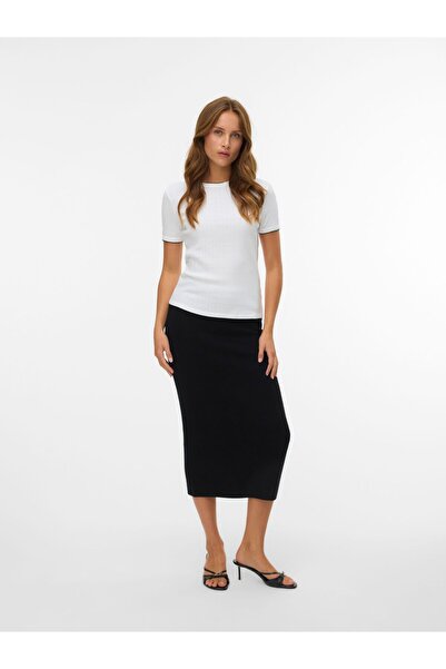 Vero Moda Strickrock VMNANCY Mittlere Taille Langer Rock