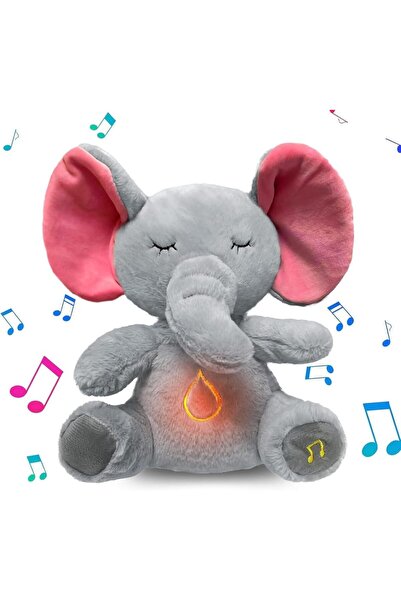 Choice دمية محشوة على شكل فيل صغير، مقاس 32 سم - 12.5 بوصة، رفيقة نوم موسيقية