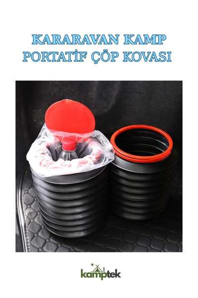 kamptek kamp teknolojisi Camping Caravan Vehicle Portable Foldable Plastic Trash Can Multi-Purpose Functional Use