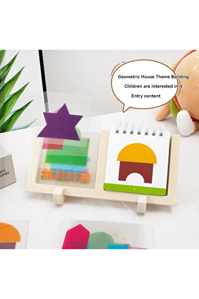 Choice ألعاب تصميم منزل هندسي أزرق، ألغاز الأطفال، تمارين الأشكال الهندسية، ر...