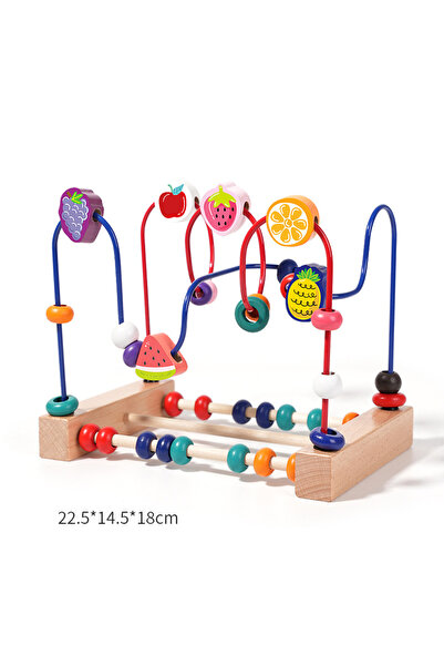 Choice1 2 fruit Wooden Toys Bead Maze Colorful Animals Fruits Shapes Educatio...