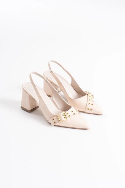 EMOYRA Keira beige patent leather women's high heel shoes