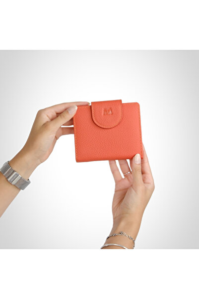 MFT Leather Design Genuine Leather Women's Wallet |   Mira 1437 Flother Matte Orange