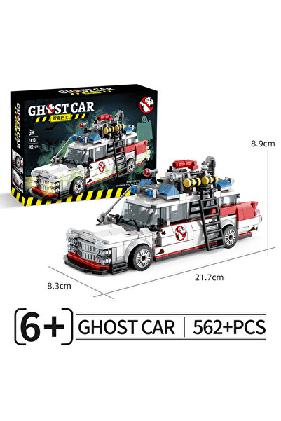 Choice لا يوجد صندوق أصلي أبيض فني مجموعة مكعبات بناء ECTO-1 من GHOSTBUSTERS التعليمية STEM