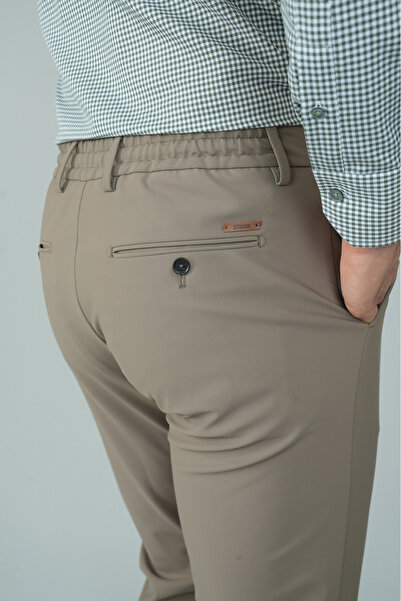 Bisse Bej Jagger Lastikli Rahat Spor Erkek Pantolon