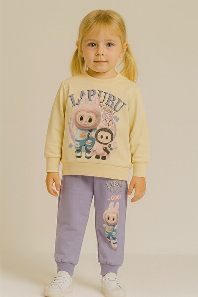 Yağmur Giyim PJK2İ Labubu Σετ αθλητικής φόρμας για κορίτσια με σχέδιο 2 κλωστ...