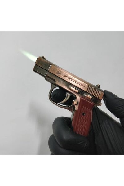 HEPBİMODA Silah Şeklinde Çakmak Fenerli Hediyelik Çakmak