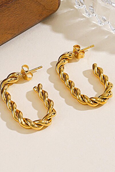TAKIŞTIR Gold Color Steel Earrings (Pair)