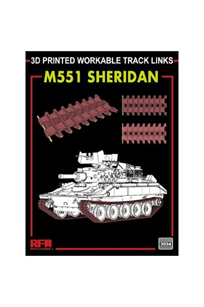 Choice Ryefield Upgrade Accessories RM-3034 1/35 Scale M51 Sheridan Workable Track Links (3D Printed) fo...