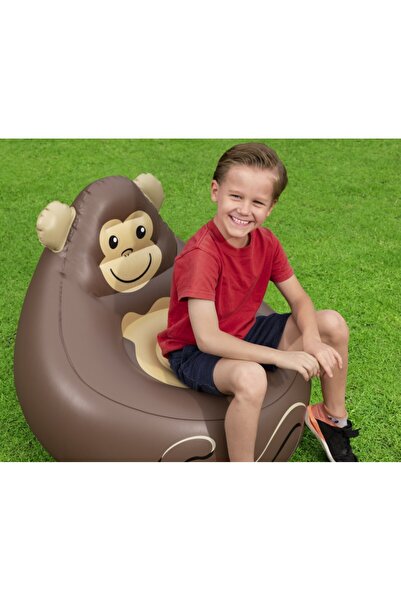 BESTWAY Inflatable children's armchair, fox model, 72 x 72 x 64 cm, max 70 kg, PVC, brown